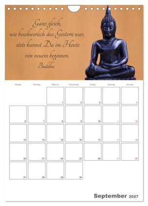 Harmonie und Freude Buddhistische Weisheiten 2027 (Wandkalender 2027 DIN A4 hoch), CALVENDO Monatskalender