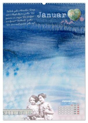 Jahr der Dankbarkeit - Scrapbooking-Kalender (hochwertiger Premium Wandkalender 2027 DIN A2 hoch), Kunstdruck in Hochglanz
