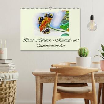 Blaue Holzbiene - Hummel - und Taubenschwänzchen. (Wandkalender 2027 DIN A3 quer), CALVENDO Monatskalender