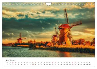 Märchenhafte Windmühlen (Wandkalender 2027 DIN A4 quer), CALVENDO Monatskalender