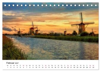 Märchenhafte Windmühlen (Tischkalender 2027 DIN A5 quer), CALVENDO Monatskalender