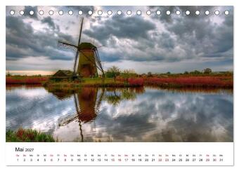 Märchenhafte Windmühlen (Tischkalender 2027 DIN A5 quer), CALVENDO Monatskalender