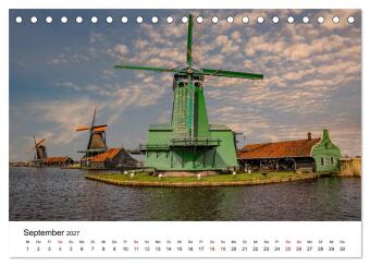Märchenhafte Windmühlen (Tischkalender 2027 DIN A5 quer), CALVENDO Monatskalender