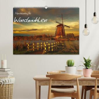 Märchenhafte Windmühlen (Wandkalender 2027 DIN A2 quer), CALVENDO Monatskalender
