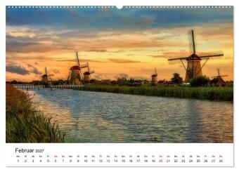 Märchenhafte Windmühlen (Wandkalender 2027 DIN A2 quer), CALVENDO Monatskalender