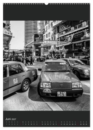 Hongkong schwarzweiß (Wandkalender 2027 DIN A2 hoch), CALVENDO Monatskalender