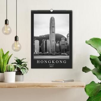 Hongkong schwarzweiß (Wandkalender 2027 DIN A3 hoch), CALVENDO Monatskalender