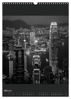 Hongkong schwarzweiß (Wandkalender 2027 DIN A3 hoch), CALVENDO Monatskalender