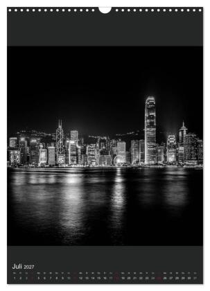 Hongkong schwarzweiß (Wandkalender 2027 DIN A3 hoch), CALVENDO Monatskalender