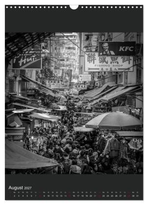 Hongkong schwarzweiß (Wandkalender 2027 DIN A3 hoch), CALVENDO Monatskalender