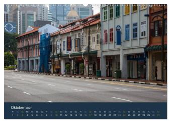 Singapur bei Nacht und Tag (hochwertiger Premium Wandkalender 2027 DIN A2 quer), Kunstdruck in Hochglanz