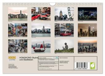 HONGKONG Skyline und Stadtleben (Wandkalender 2027 DIN A4 quer), CALVENDO Monatskalender