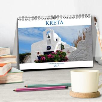 Kreta - Griechischer Inseltraum (Tischkalender 2027 DIN A5 quer), CALVENDO Monatskalender