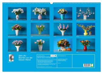 Still Life - Blumen vor der blauen Wand (Wandkalender 2027 DIN A2 quer), CALVENDO Monatskalender