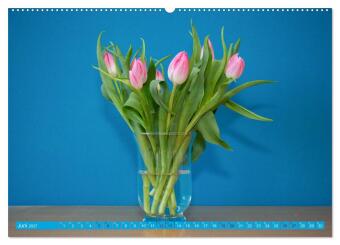 Still Life - Blumen vor der blauen Wand (Wandkalender 2027 DIN A2 quer), CALVENDO Monatskalender