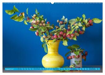 Still Life - Blumen vor der blauen Wand (Wandkalender 2027 DIN A2 quer), CALVENDO Monatskalender