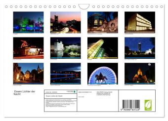 Essen Lichter der Nacht (Wandkalender 2027 DIN A4 quer), CALVENDO Monatskalender