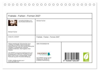 Fraktale - Farben - Formen 2027 (Tischkalender 2027 DIN A5 quer), CALVENDO Monatskalender