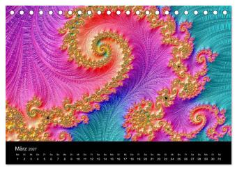 Fraktale - Farben - Formen 2027 (Tischkalender 2027 DIN A5 quer), CALVENDO Monatskalender