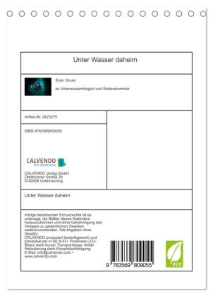 Unter Wasser daheim (Tischkalender 2027 DIN A5 hoch), CALVENDO Monatskalender