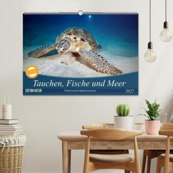 Tauchen, Fische und Meer (Wandkalender 2027 DIN A2 quer), CALVENDO Monatskalender