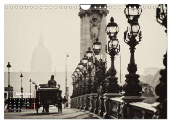 Paris-Impressionen in Schwarz-Weiß (Wandkalender 2027 DIN A4 quer), CALVENDO Monatskalender