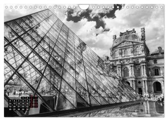 Paris-Impressionen in Schwarz-Weiß (Wandkalender 2027 DIN A4 quer), CALVENDO Monatskalender