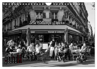 Paris-Impressionen in Schwarz-Weiß (Wandkalender 2027 DIN A4 quer), CALVENDO Monatskalender