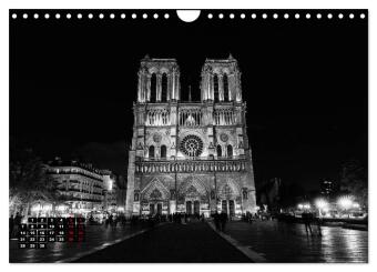 Paris-Impressionen in Schwarz-Weiß (Wandkalender 2027 DIN A4 quer), CALVENDO Monatskalender