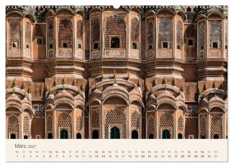 Rajasthan - Architektur im Land der Könige (hochwertiger Premium Wandkalender 2027 DIN A2 quer), Kunstdruck in Hochglanz