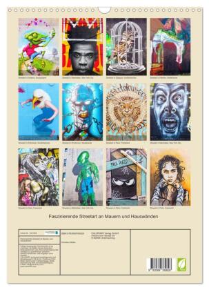 Faszinierende Streetart an Mauern und Hauswänden (Wandkalender 2027 DIN A3 hoch), CALVENDO Monatskalender
