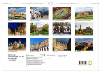 Edinburgh - Impressionen aus der schottischen Hauptstadt (Wandkalender 2027 DIN A3 quer), CALVENDO Monatskalender