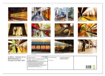 U-Bahn - Szenen an U-Bahnstationen in Europa und New York (Wandkalender 2027 DIN A2 quer), CALVENDO Monatskalender