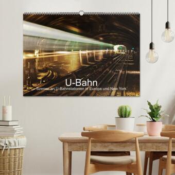 U-Bahn - Szenen an U-Bahnstationen in Europa und New York (Wandkalender 2027 DIN A2 quer), CALVENDO Monatskalender