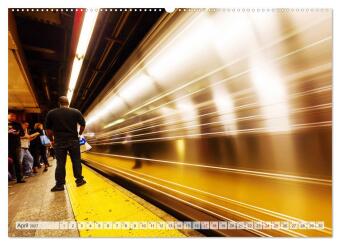 U-Bahn - Szenen an U-Bahnstationen in Europa und New York (Wandkalender 2027 DIN A2 quer), CALVENDO Monatskalender