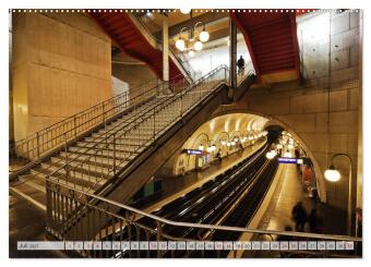 U-Bahn - Szenen an U-Bahnstationen in Europa und New York (Wandkalender 2027 DIN A2 quer), CALVENDO Monatskalender