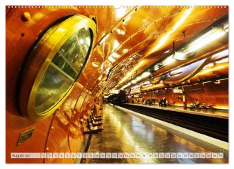 U-Bahn - Szenen an U-Bahnstationen in Europa und New York (Wandkalender 2027 DIN A2 quer), CALVENDO Monatskalender