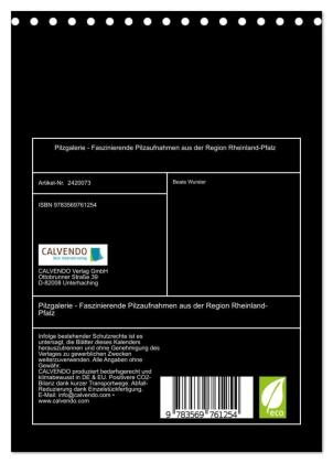 Pilzgalerie - Faszinierende Pilzaufnahmen aus der Region Rheinland-Pfalz (Tischkalender 2027 DIN A5 hoch), CALVENDO Monatskalender