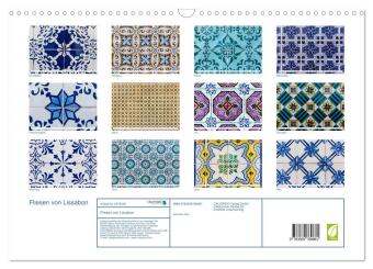 Fliesen von Lissabon (Wandkalender 2027 DIN A3 quer), CALVENDO Monatskalender