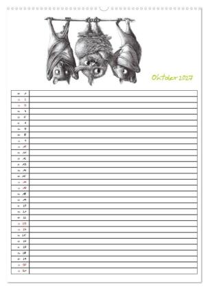 Tieronisch Eulen (hochwertiger Premium Wandkalender 2027 DIN A2 hoch), Kunstdruck in Hochglanz