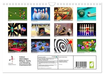 Indoor Aktivitäten. Billard, Darts und Bowling. Impressionen (Wandkalender 2027 DIN A4 quer), CALVENDO Monatskalender