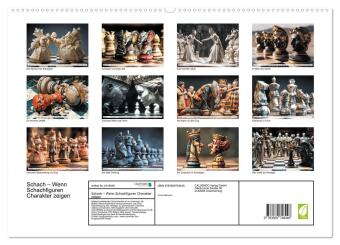 Schach - Wenn Schachfiguren Charakter zeigen (hochwertiger Premium Wandkalender 2027 DIN A2 quer), Kunstdruck in Hochglanz