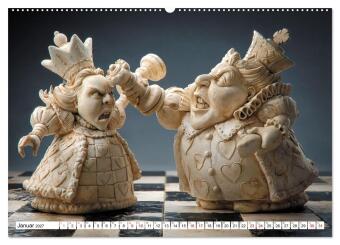 Schach - Wenn Schachfiguren Charakter zeigen (hochwertiger Premium Wandkalender 2027 DIN A2 quer), Kunstdruck in Hochglanz