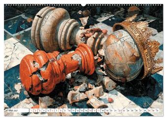 Schach - Wenn Schachfiguren Charakter zeigen (hochwertiger Premium Wandkalender 2027 DIN A2 quer), Kunstdruck in Hochglanz