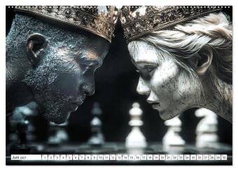 Schach - Wenn Schachfiguren Charakter zeigen (hochwertiger Premium Wandkalender 2027 DIN A2 quer), Kunstdruck in Hochglanz