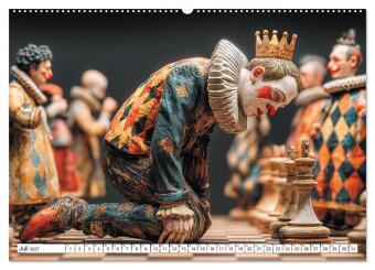 Schach - Wenn Schachfiguren Charakter zeigen (hochwertiger Premium Wandkalender 2027 DIN A2 quer), Kunstdruck in Hochglanz
