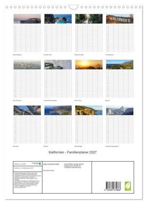 Kalifornien - Familienplaner 2027 (Wandkalender 2027 DIN A3 hoch), CALVENDO Monatskalender