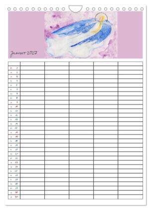 Engelhafter Familienplaner (Wandkalender 2027 DIN A4 hoch), CALVENDO Monatskalender