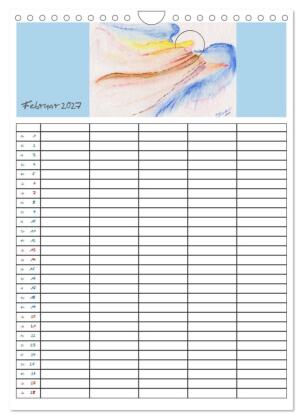 Engelhafter Familienplaner (Wandkalender 2027 DIN A4 hoch), CALVENDO Monatskalender