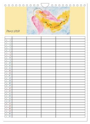 Engelhafter Familienplaner (Wandkalender 2027 DIN A4 hoch), CALVENDO Monatskalender